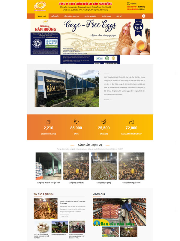 Mẫu thiết kế website bán trứng gà 